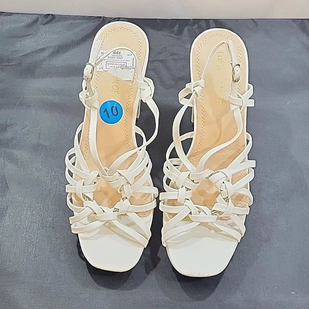 BRAND NEW CHASE+CHLOE BLOCK HEEL OPEN TOE MULTI-STRAP SANDAL G1